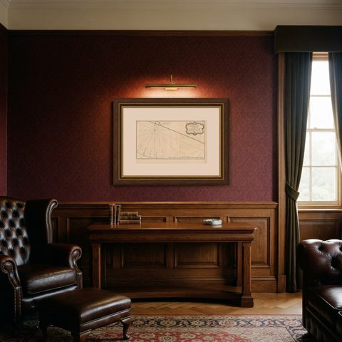 Antique Map of the Coast of Acapulco by Anson, c.1740, shown framed in a room