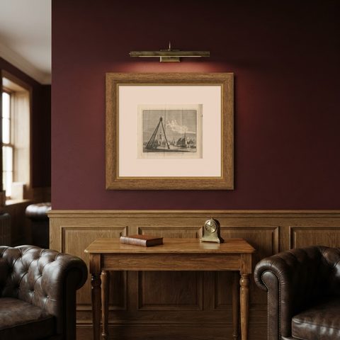 Antique Print of the Port of Zierikzee, Holland, by Tirion, 1751, shown framed in a room