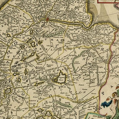 Large Copper Engraved Map of the Coastline of Friesland and Terschelling, c.1670, close-up 2