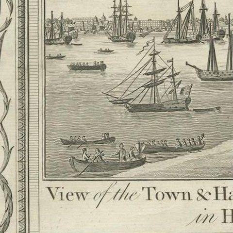1784 View Of Portsmouth Harbour And Dartmouth Castle By Walpoole, close-up 4