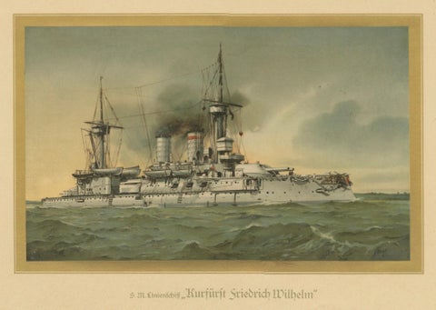 SMS Kurfürst Friedrich Wilhelm: German Pre-Dreadnought Battleship, 1903, close-up 4