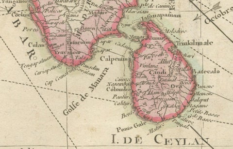 Charting the Course of Empire: Bonne's 1770 Masterpiece Maps of the Indian Ocean, close-up 1