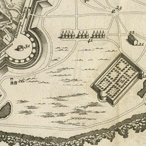 Detailed Map of the Island of Gorée off of the Coast of Dakar, Senegal, 1747, close-up 3