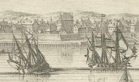Maritime Majesty: The 17th-Century Skyline of Kalmar in Sweden, 1693, close-up 1