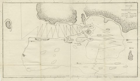 Antique Map of the Harbour of Tongatabu by Cook, C.1783, close-up 1