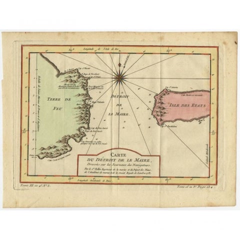Antique Map of the Passage Between the Atlantic and Pacific Oceans, circa 1753, view 2
