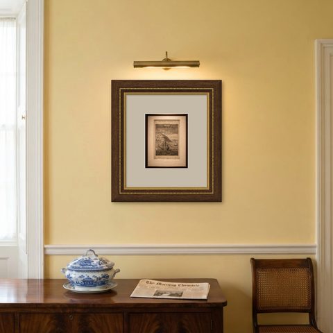 Antique Engraving Cocos Island, Maritime Scene, Manesson Mallet, 1683, shown framed on a wall