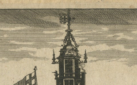 Lighthouse at Plymouth, Engraving by Pieter van der Aa, Leiden 1707, close-up 3