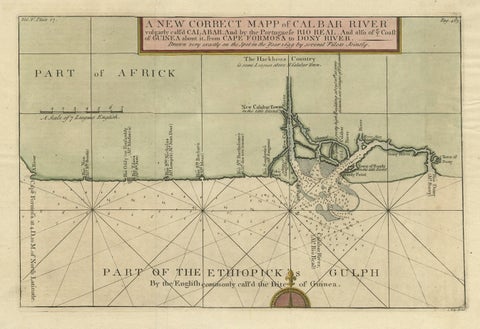 Authentic Map of the Coast from Cape Formosa to the Dony River, Africa, 1732, close-up 1
