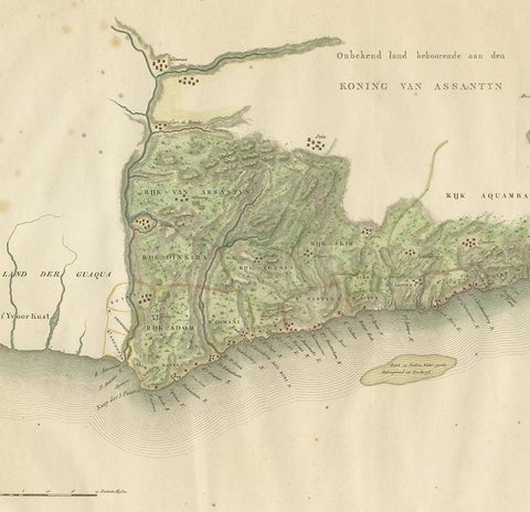 Antique Map of the Dutch Gold Coast in Africa by Van den Bosch '1818', view 3