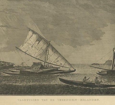 Antique Print of Various Vessels of the Friendly Islands by Cook, 1803, view 4