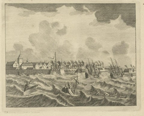 Antique Print of the Coromandel Coast in India, 1726, close-up 1