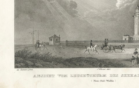 Lighthouse of Port Jackson, New South Wales, Australia, Published in 1836, close-up 1