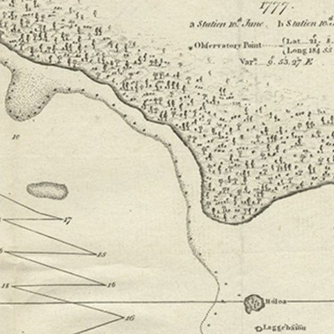 Antique Map of the Harbour of Tongatabu by Cook, C.1783, close-up 2