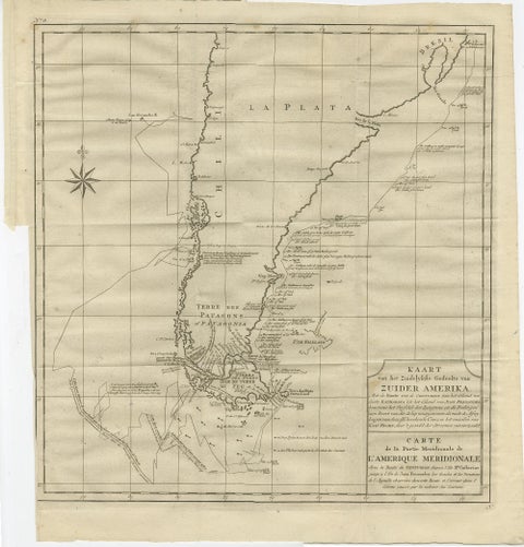 Antique Map of Tracks of Anson's Ships around South America & Cape Horn, 1749, view 2