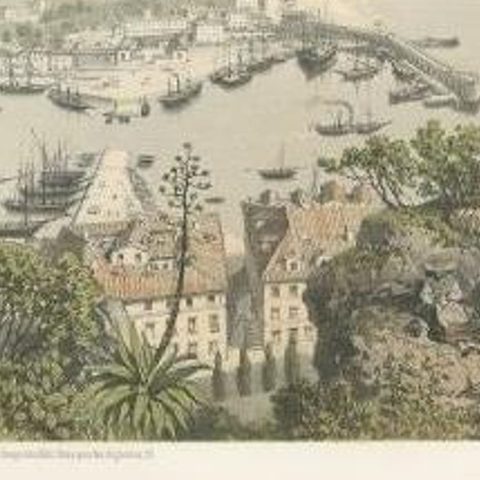 Antique Print of the Port of Nice in France, c.1865, close-up 2