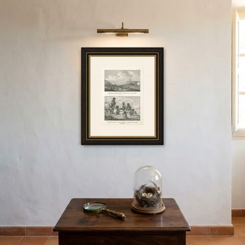 Scenes from King George's Harbour, New Holland (modern-day Australia), 1836, shown framed on a wall