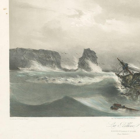 Antique Ship Print 'La Bellone' by Durand-Brager, circa 1850, view 4