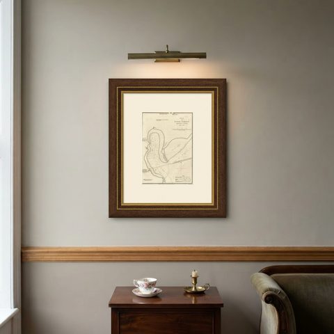 Map of Winter Harbour on Melville Island, Australia by Parry's Expedition, 1821, shown framed on a wall
