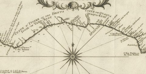 Antique Map of the Coast of Guinea from, Cape Apollonia to the Volta River, close-up 3