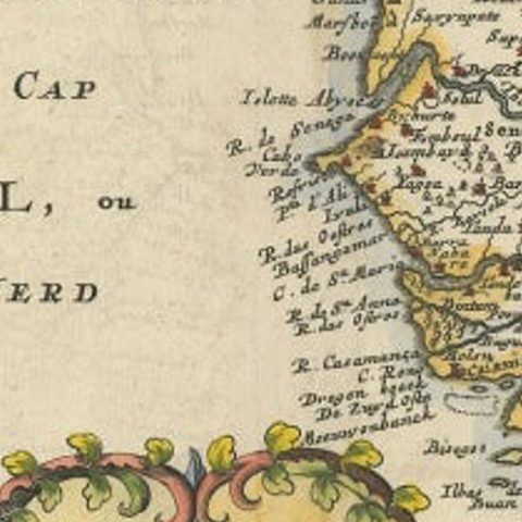 Antique Map of the West African Coast and the Cape Verde Islands, c.1680, close-up 2