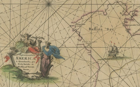 1690 Frederick de Wit Sea Chart of Hudson Bay, Baffin Bay and Greenland, close-up 2