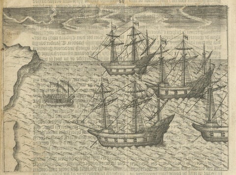 Dutch Voyages to Madagascar, Early Exploration Scene, Pontanus 1611, close-up 2