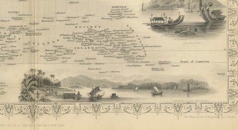 Map of Polynesia Highlighting Cultural Landscapes and Maritime Activities, 1851, close-up 2