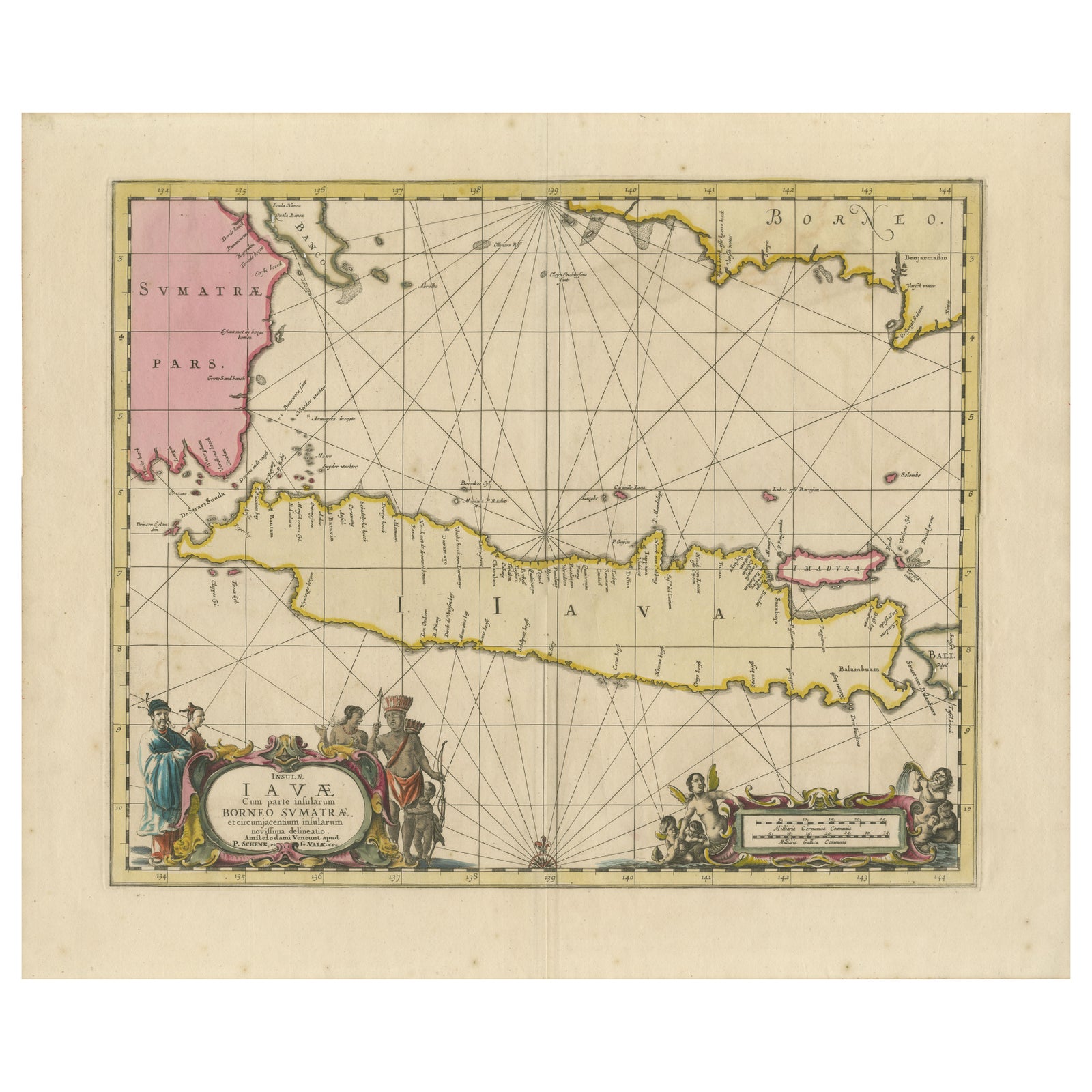 Antique Map of Java, Sumatra & Borneo, Dutch East Indies Sea Chart c.1700