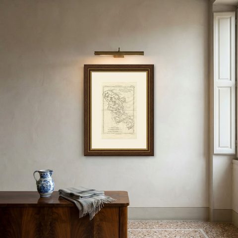 Antique Map Martinique Caribbean Island Chart, Rigobert Bonne French Map, c.1780, shown framed on a wall
