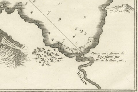 Bay of Saint Helena: French Naval Chart by N.B. Ingénieur de la Marine, ca.1770, close-up 2