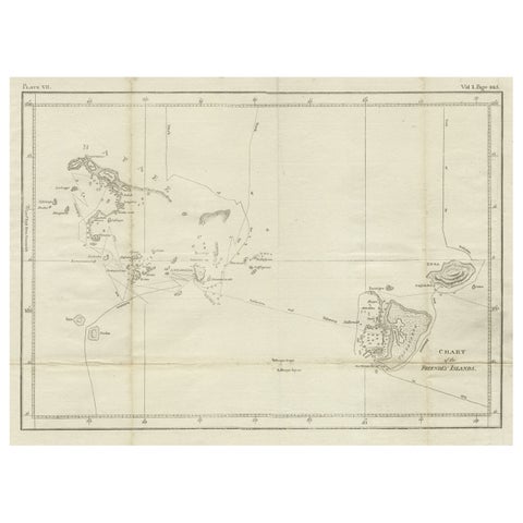 Antique Chart of the Friendly Islands or Nowadays Tonga, by Cook, 1784