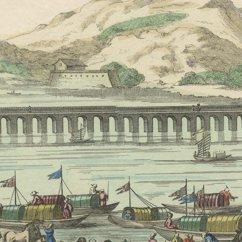Rare Early View of the Harbour of Peking or Beijing, Capital of China, close-up 5