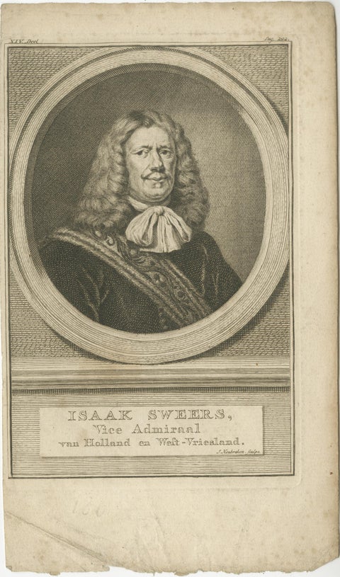 Dutch Naval Leaders, Florisz, Sweers, and Van Nes, c.1750 Copper Engravings, view 3
