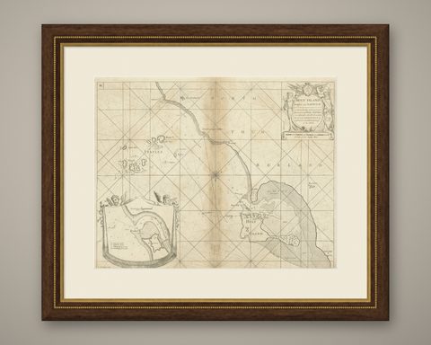 Coast of Northumberland, England, Incl the Holy & Farne Islands, Etc, 1693, shown framed