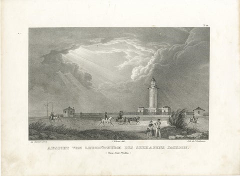 Lighthouse of Port Jackson, New South Wales, Australia, Published in 1836, view 2