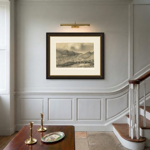 Anglo-French Fleet Entering the Black Sea from the Bosphorus, Crimean War, 1854, shown framed on a wall