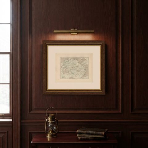 Antique Physical Chart of the Pacific Ocean by Johnston, '1850', shown framed on a wall