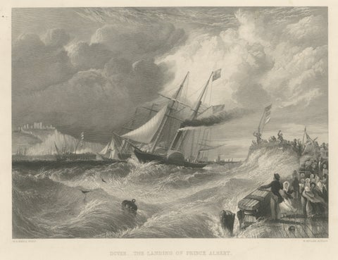 Prince Albert Landing at Dover, Royal Maritime Engraving, c.1840, close-up 2
