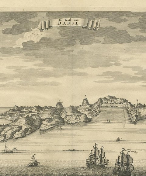 Antique Print of the Coast of Dabhol 'India', 1726, view 4