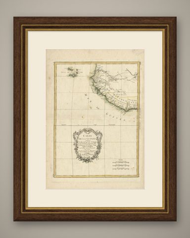 Antique Map of the West Coast of Africa, 1771, shown framed