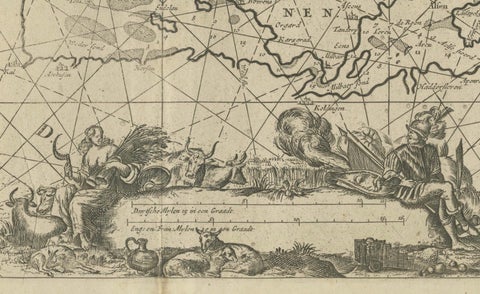 Nautical Chart of Skagerrak and Øresund by Johannes van Keulen, 1680, close-up 1