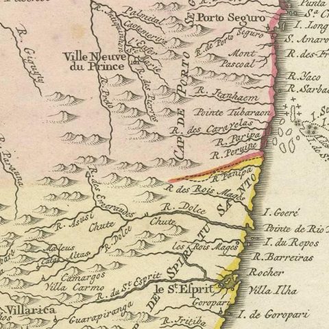Antique Map of the Brazilian Coast by A. Van Krevelt, close-up 2