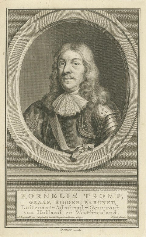 Set of Three Dutch Naval Portraits, Tromp, Van Ghend, and Florisz, c.1700s, close-up 1