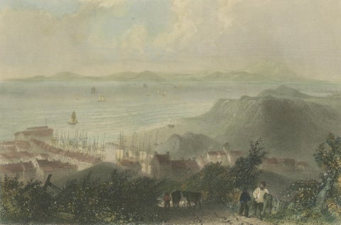 Tranquil View of The Solway from Harrington Harbour in England, 1841, close-up 1