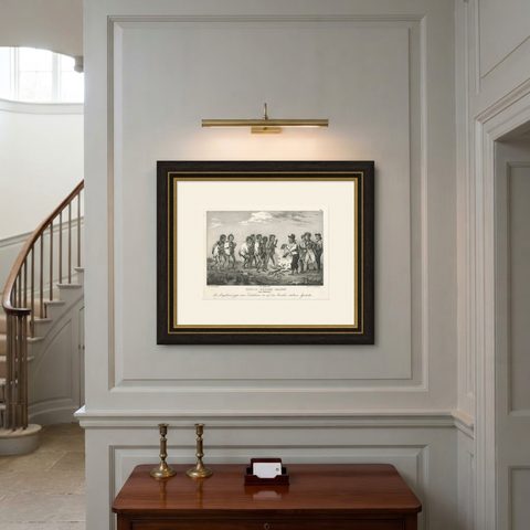 Sharing Astrolabe Gifts at King George's Harbour, New Holland (Australia), 1836, shown framed on a wall