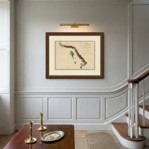 Antique Map of the Coast of New Ireland, Earlier Part of German New Guinea, 1833, shown framed on a wall