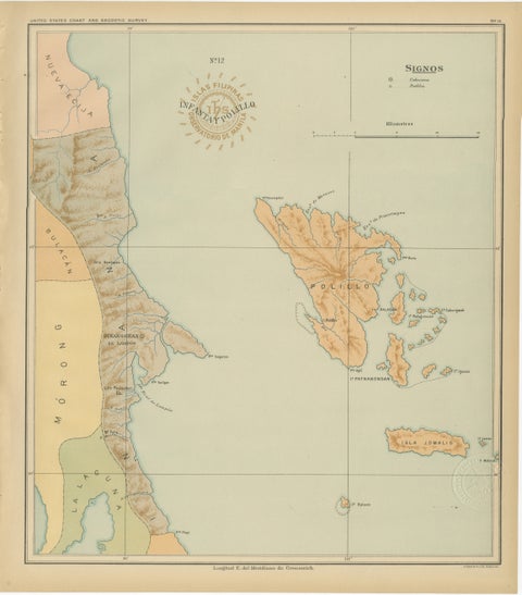 Map of Polillo Islands and Eastern Luzon Coast, Observatorio de Manila, 1899