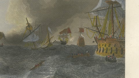 Coëtlogon Captures Four Dutch Warships off Lisbon, 1839, close-up 3