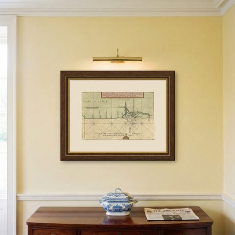 Authentic Map of the Coast from Cape Formosa to the Dony River, Africa, 1732, shown framed on a wall